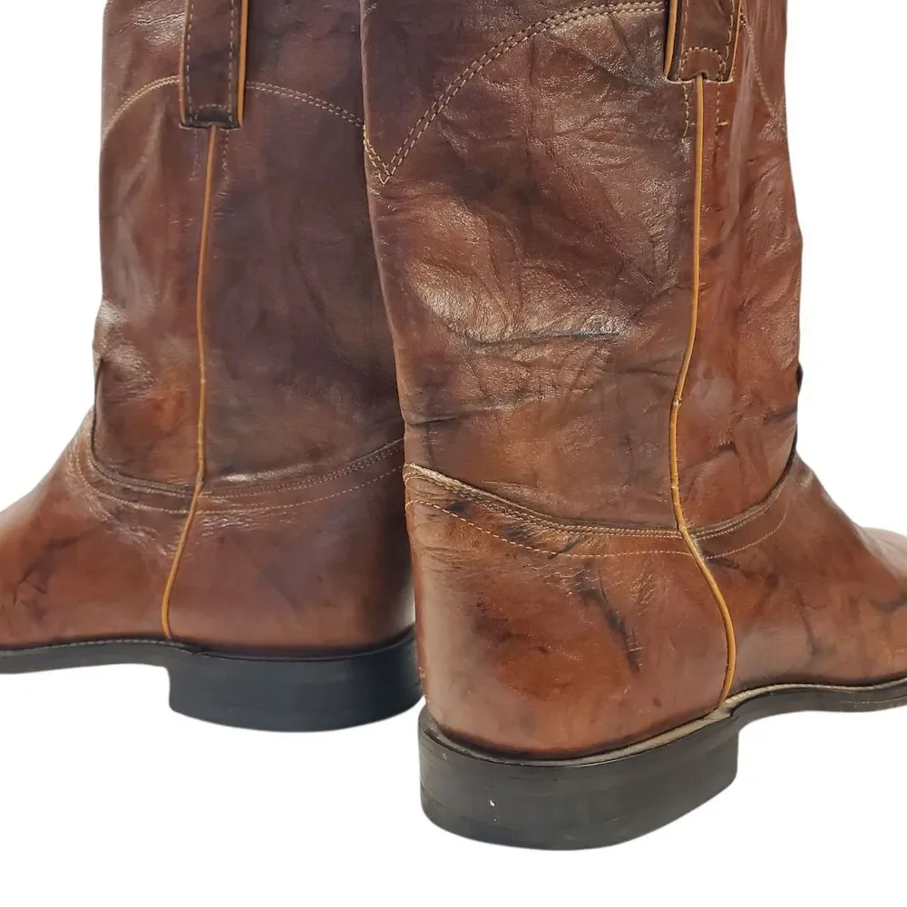 JUSTIN Boots DEERLITE Mens Size 11 Brown Leather Western Cowboy Rodeo 3163
